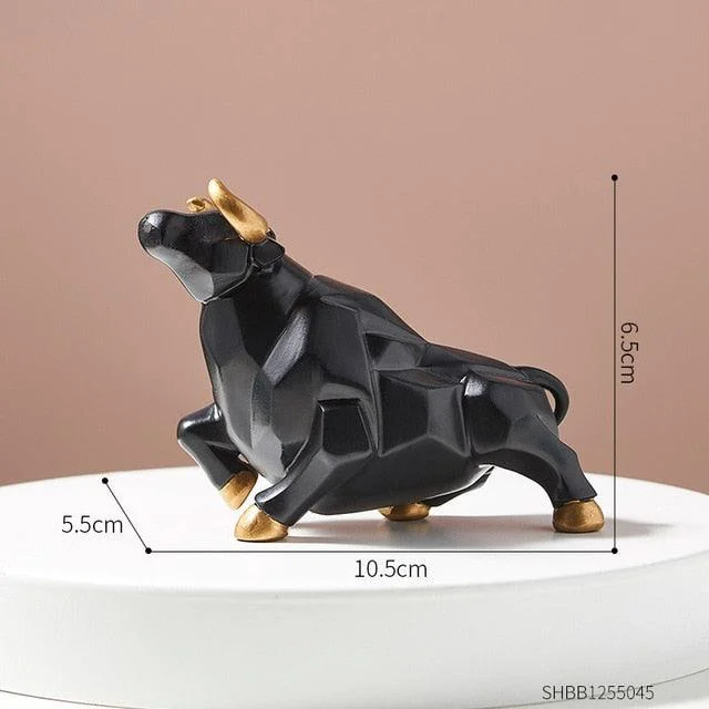 Geometric Bull Figurines - Homeko