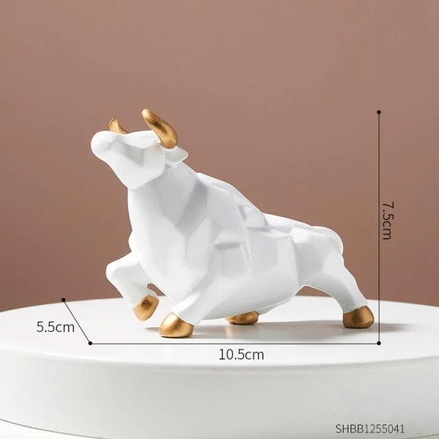 Geometric Bull Figurines - Homeko