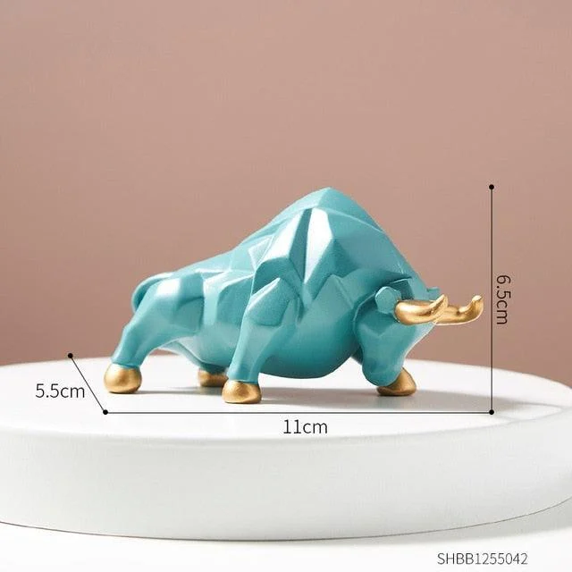 Geometric Bull Figurines - Homeko