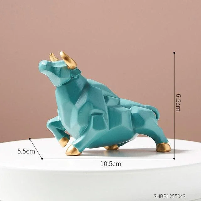 Geometric Bull Figurines - Homeko