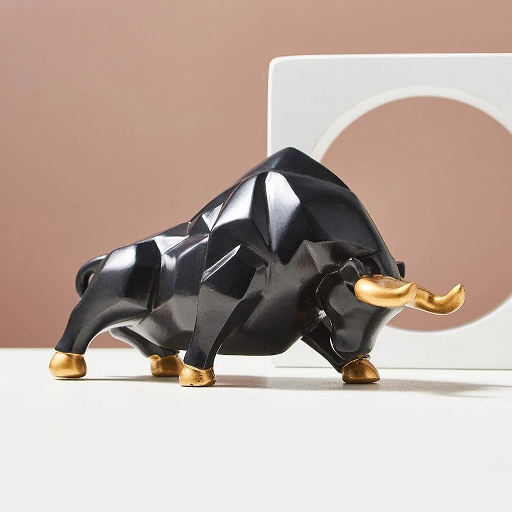 Geometric Bull Figurines - Homeko