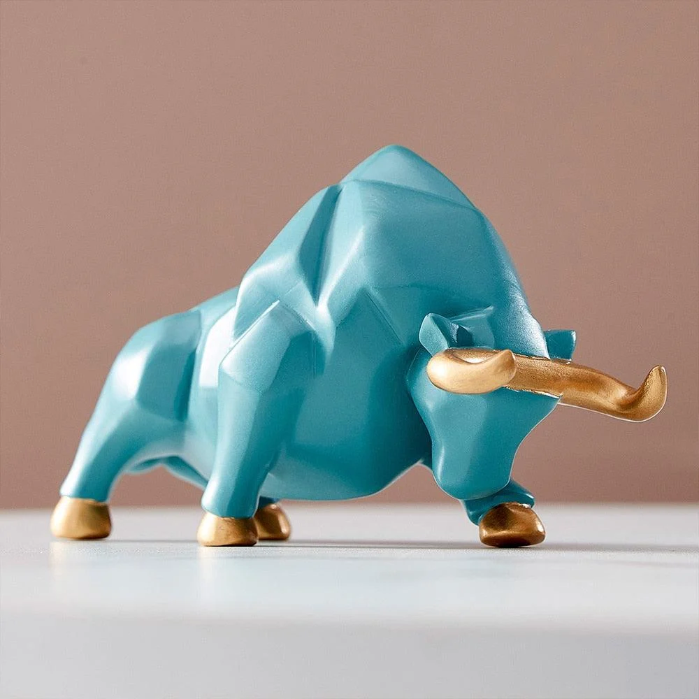 Geometric Bull Figurines - Homeko