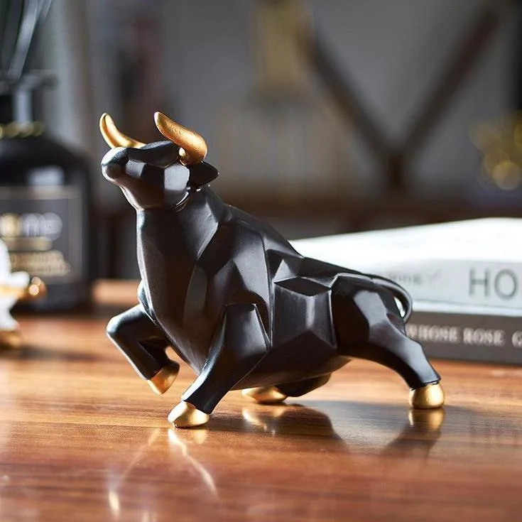 Geometric Bull Figurines - Homeko