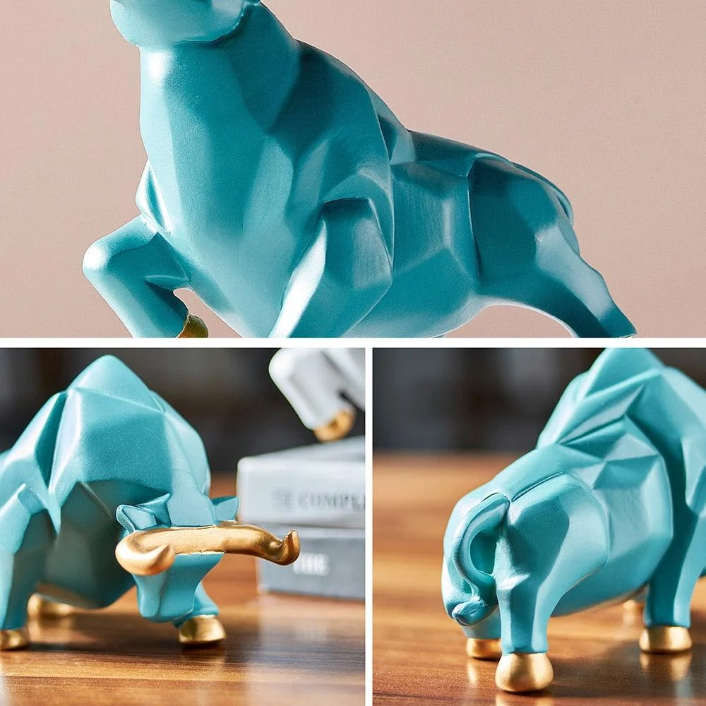 Geometric Bull Figurines - Homeko