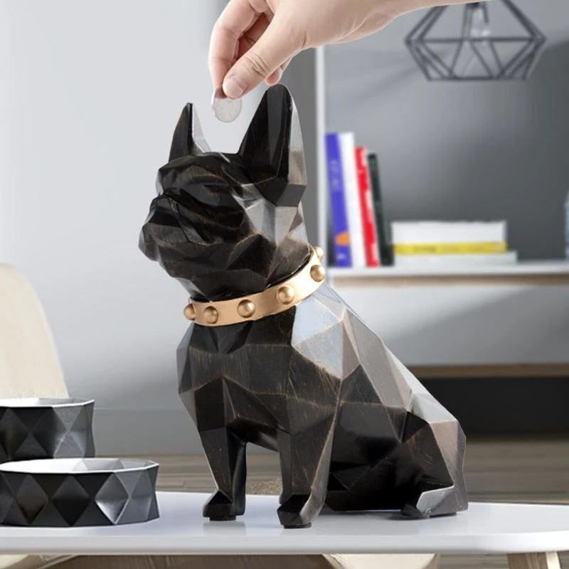 Geometric Bulldog Coin Box - Homeko