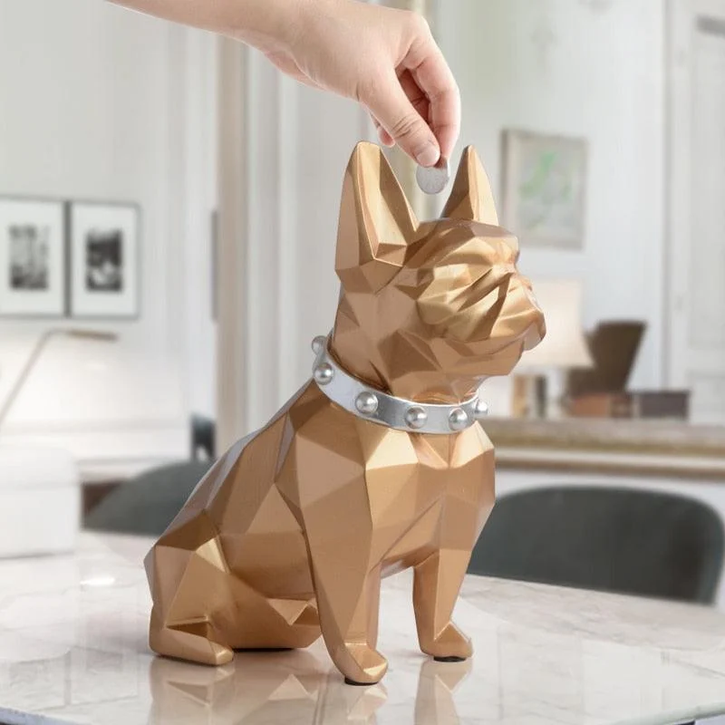 Geometric Bulldog Coin Box - Homeko