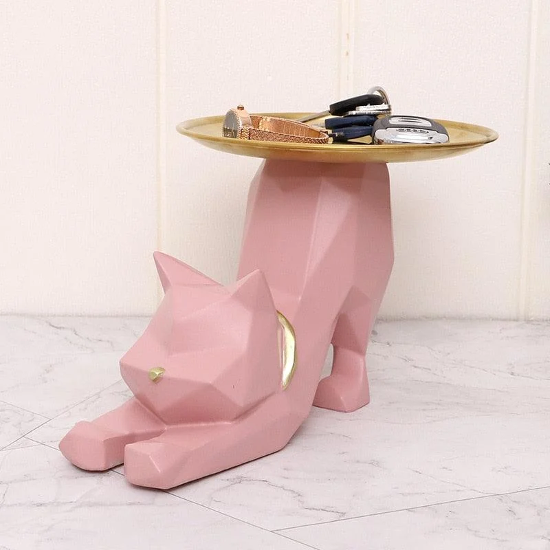 Geometric Cat Key Tray - Homeko