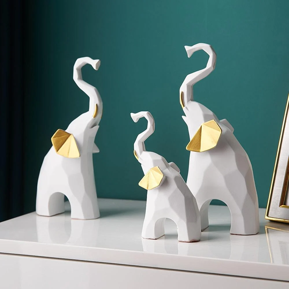 Geometric Elephant Sculpture - Homeko