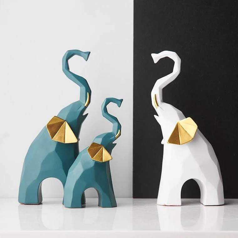 Geometric Elephant Sculpture - Homeko