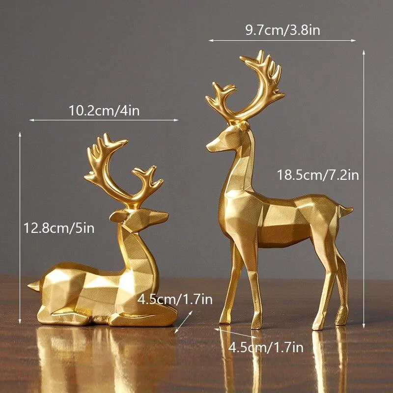 Geometric Reindeer Sculptures - Homeko