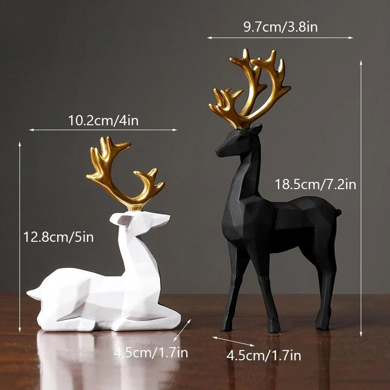 Geometric Reindeer Sculptures - Homeko