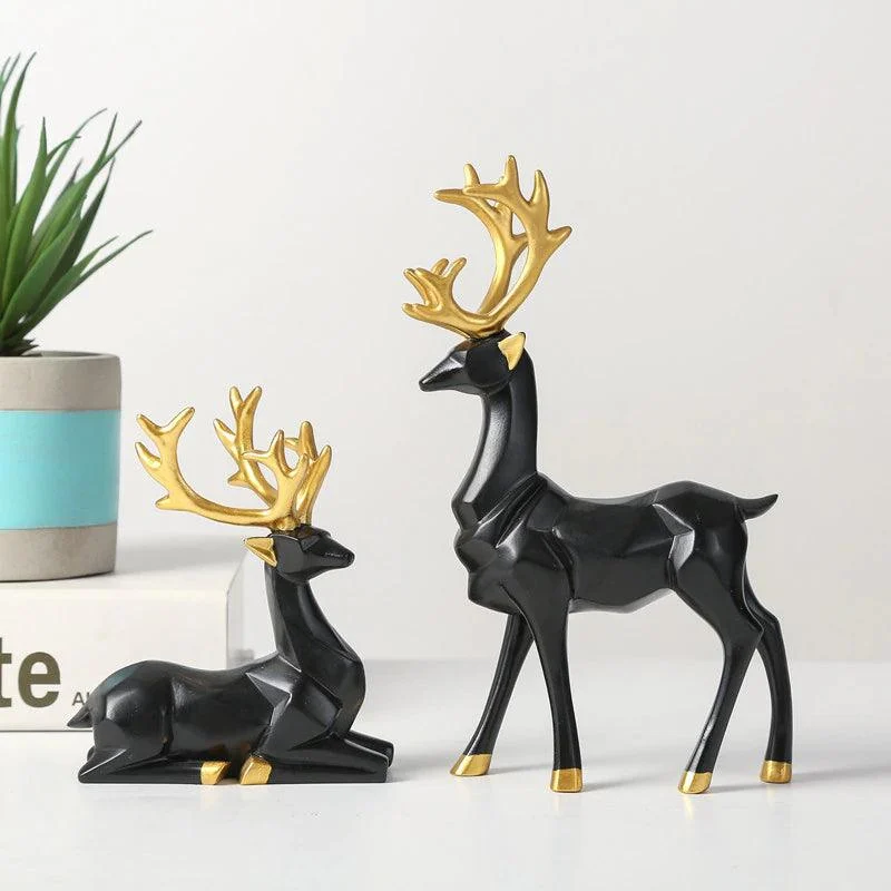 Geometric Reindeer Sculptures - Homeko