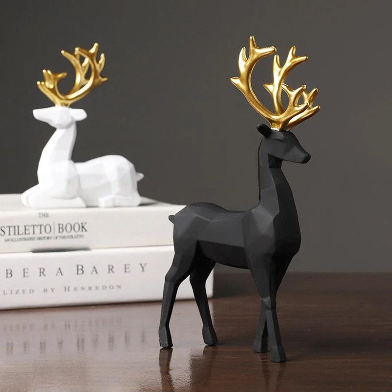 Geometric Reindeer Sculptures - Homeko