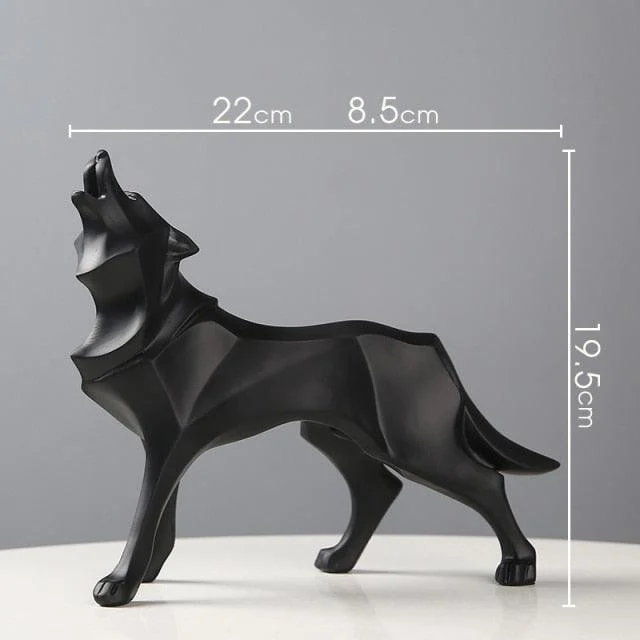 Geometric Wolf Figurines - Homeko