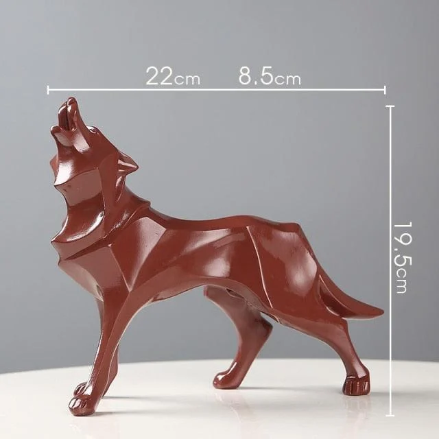 Geometric Wolf Figurines - Homeko