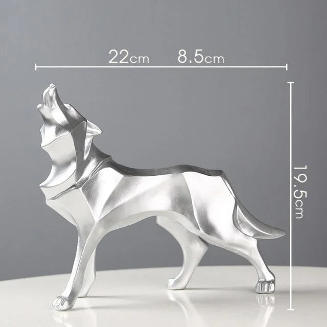 Geometric Wolf Figurines - Homeko