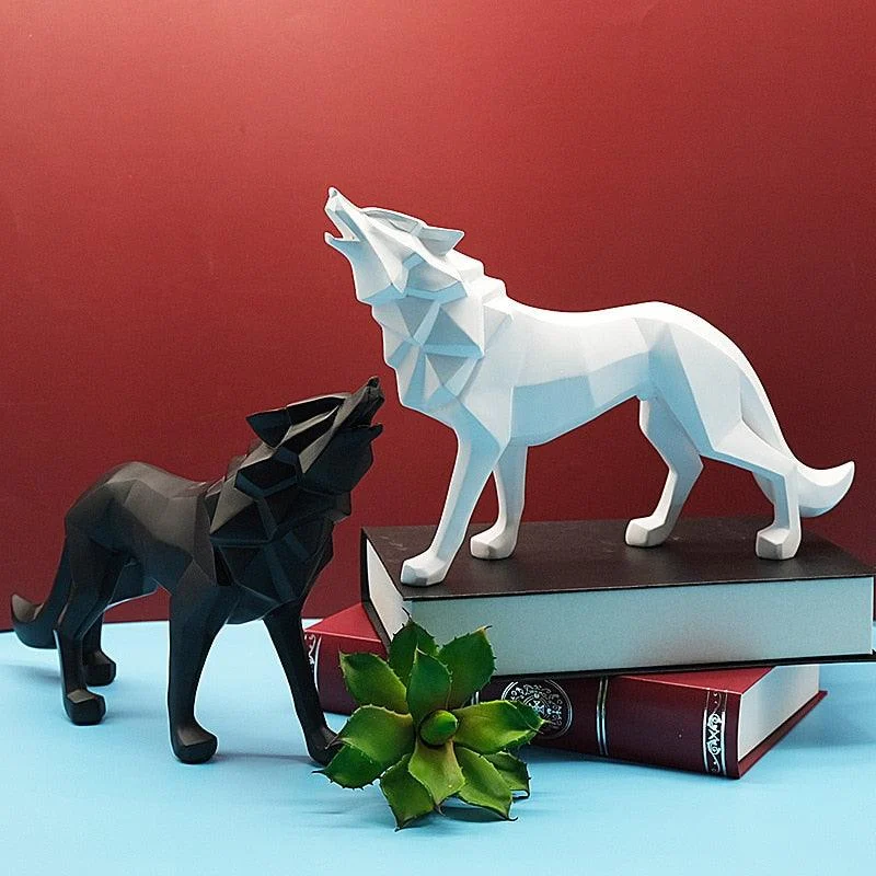 Geometric Wolf Figurines - Homeko