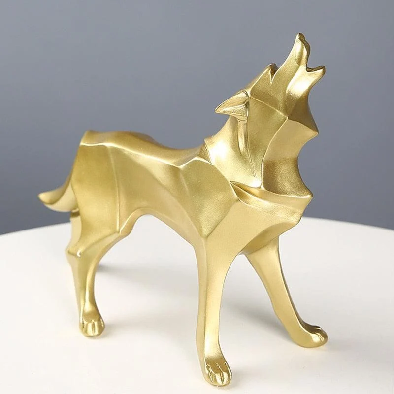 Geometric Wolf Figurines - Homeko