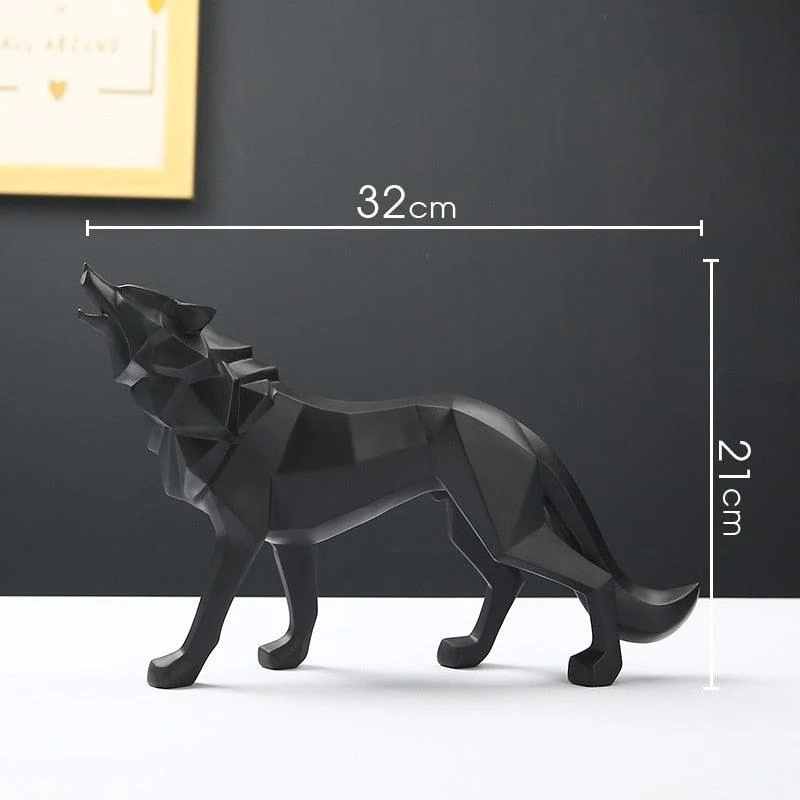 Geometric Wolf Figurines - Homeko