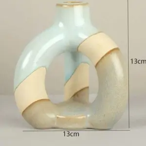 Geometric Ceramic Marble Candle Holder - 