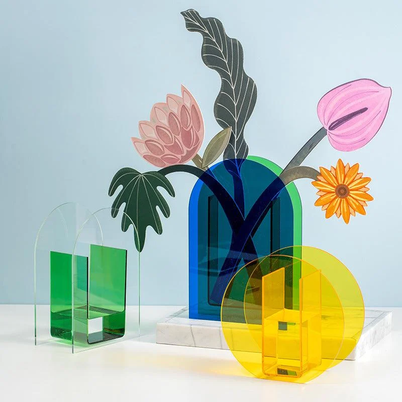 Geometric Colorful Acrylic Flower Vase -  - #tag1#