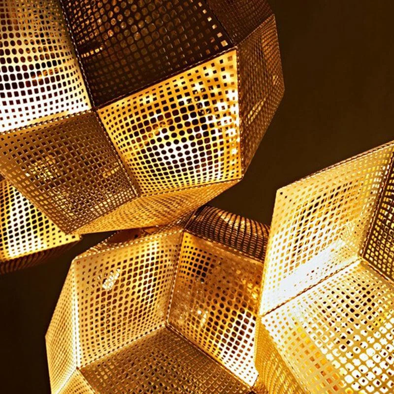 Geometric Globe Metal Mesh Gold Silver Industrial Pendant Light -  - #tag1#