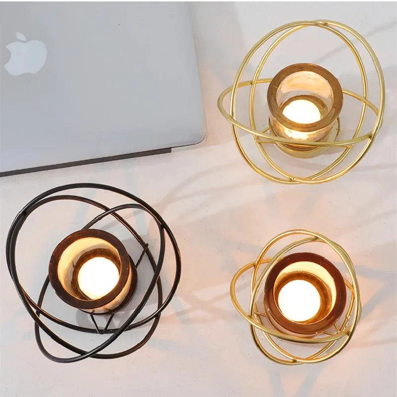 Geometric Gold Candelabrume: Romantic Table Decor -