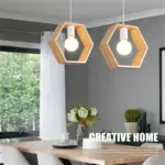 Geometric Hanging Wooden Lights tag1