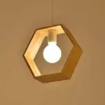 Geometric Hanging Wooden Lights tag1