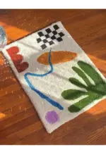 Geometric Modern Art Fluffy Hand Crafted Rug