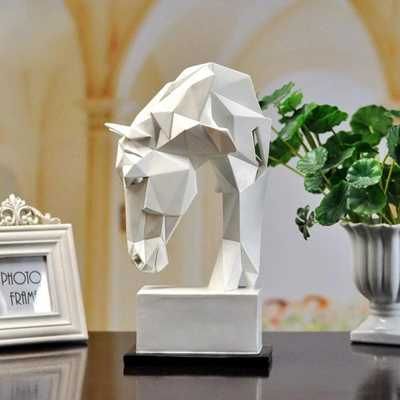 Geometric Origami Horse Head Home Decor Statue -