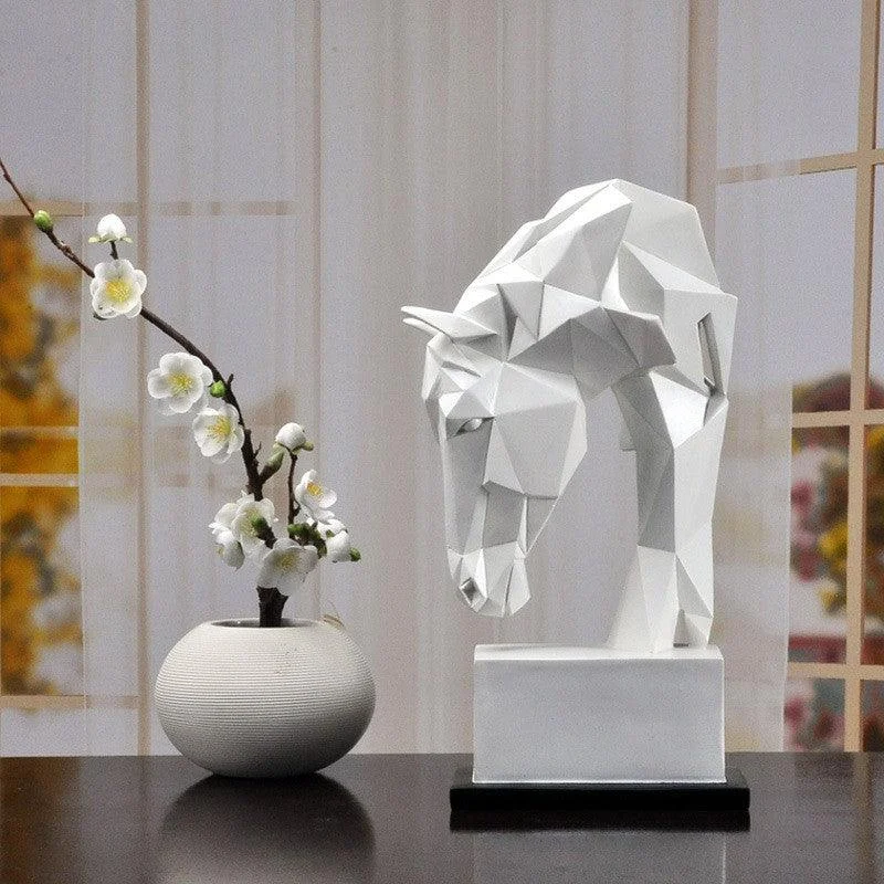 Geometric Origami Horse Head Home Decor Statue -
