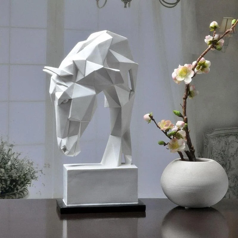 Geometric Origami Horse Head Home Decor Statue -
