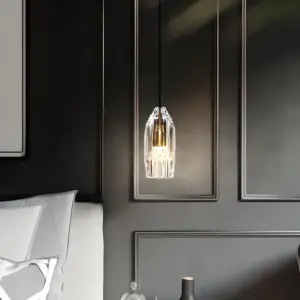Geometric Pendant Lamp with Crystal Accents