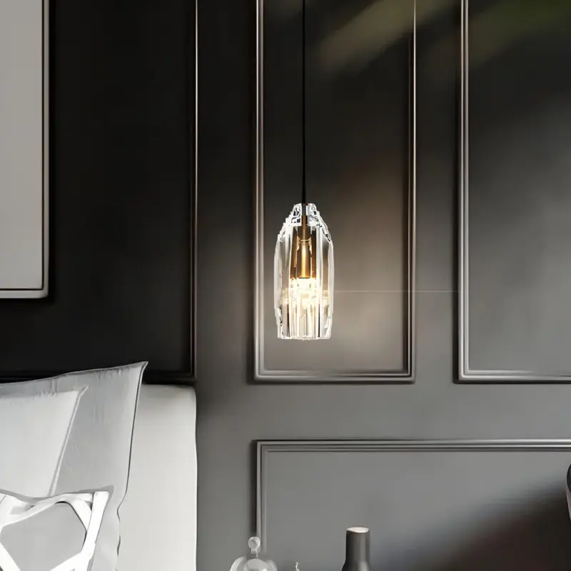 Geometric Pendant Lamp with Crystal Accents tag1