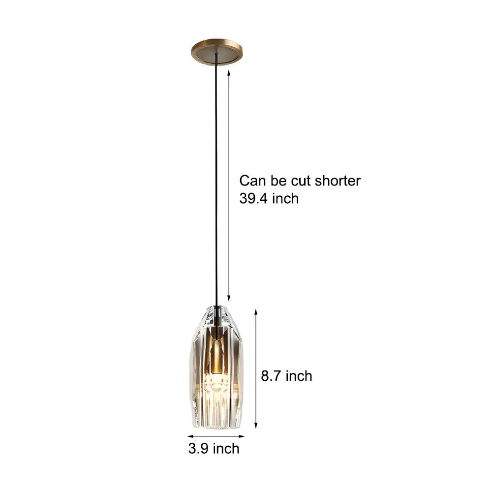 Geometric Pendant Lamp with Crystal Accents -  - #tag1#