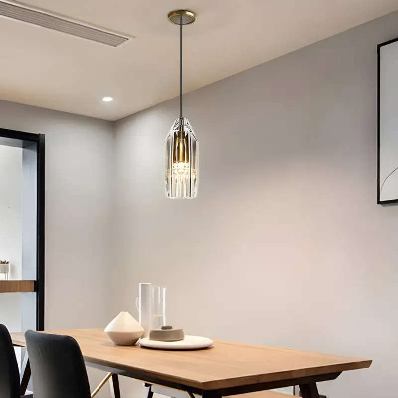 Geometric Pendant Lamp with Crystal Accents tag1