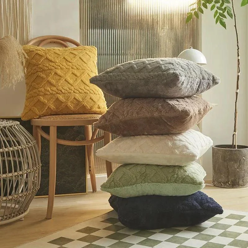 Geometric Plush Cushion Cover -  - #tag1#