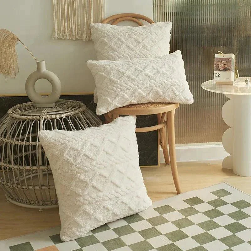 Geometric Plush Cushion Cover -  - #tag1#
