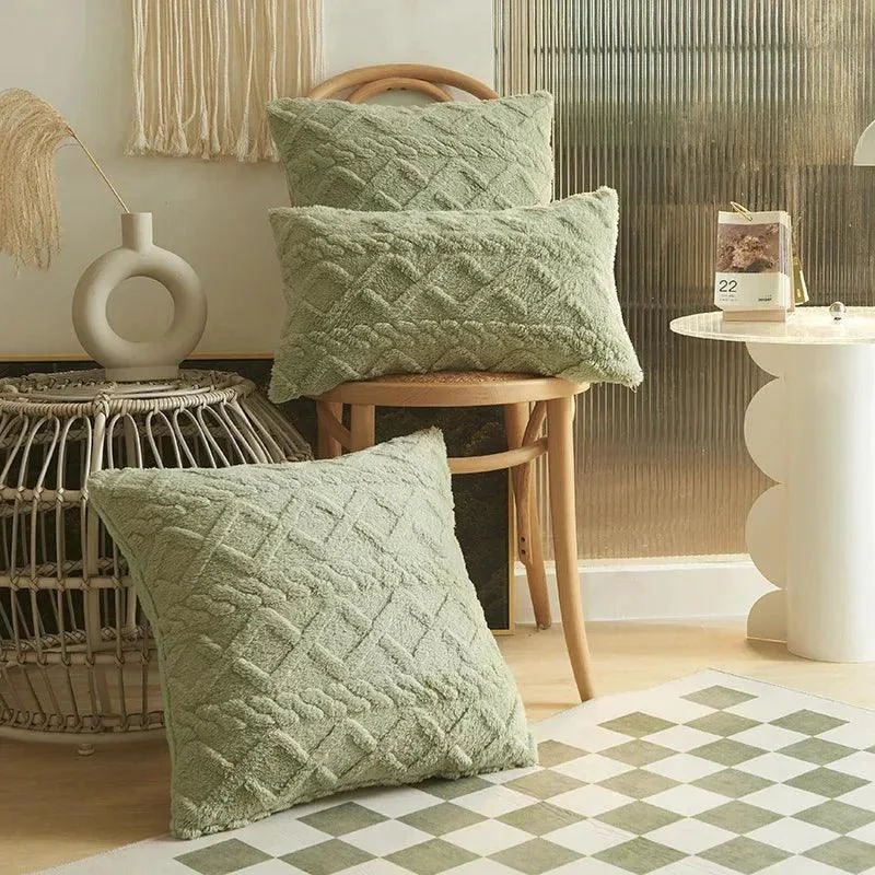 Geometric Plush Cushion Cover -  - #tag1#