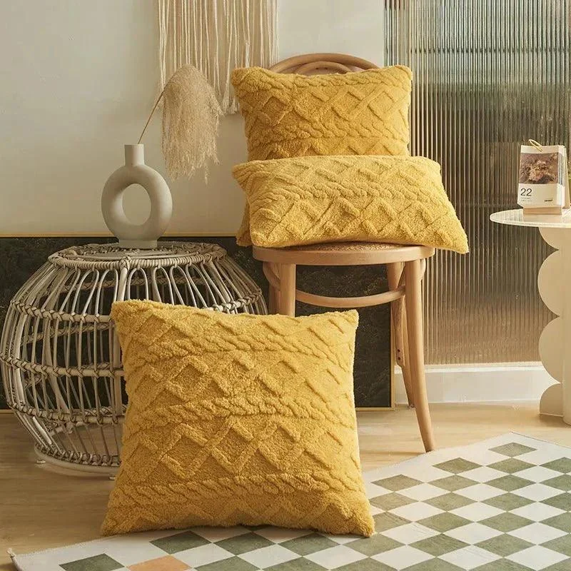 Geometric Plush Cushion Cover -  - #tag1#