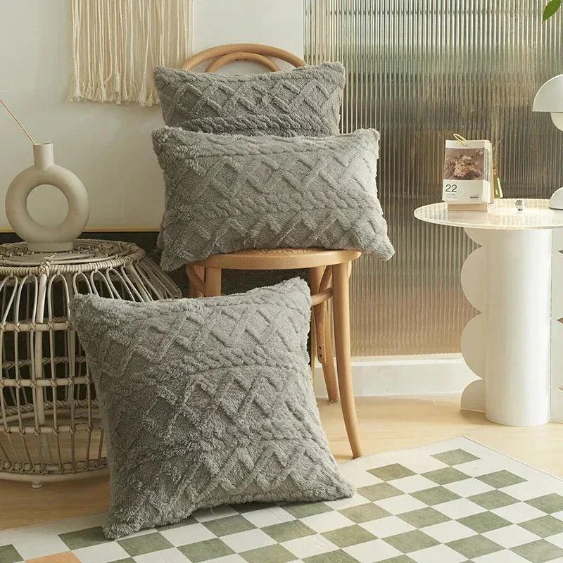 Geometric Plush Cushion Cover -  - #tag1#