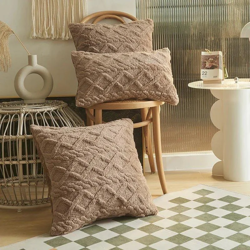 Geometric Plush Cushion Cover -  - #tag1#