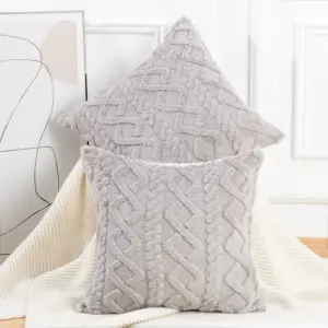Geometric Plush Pillow Cover