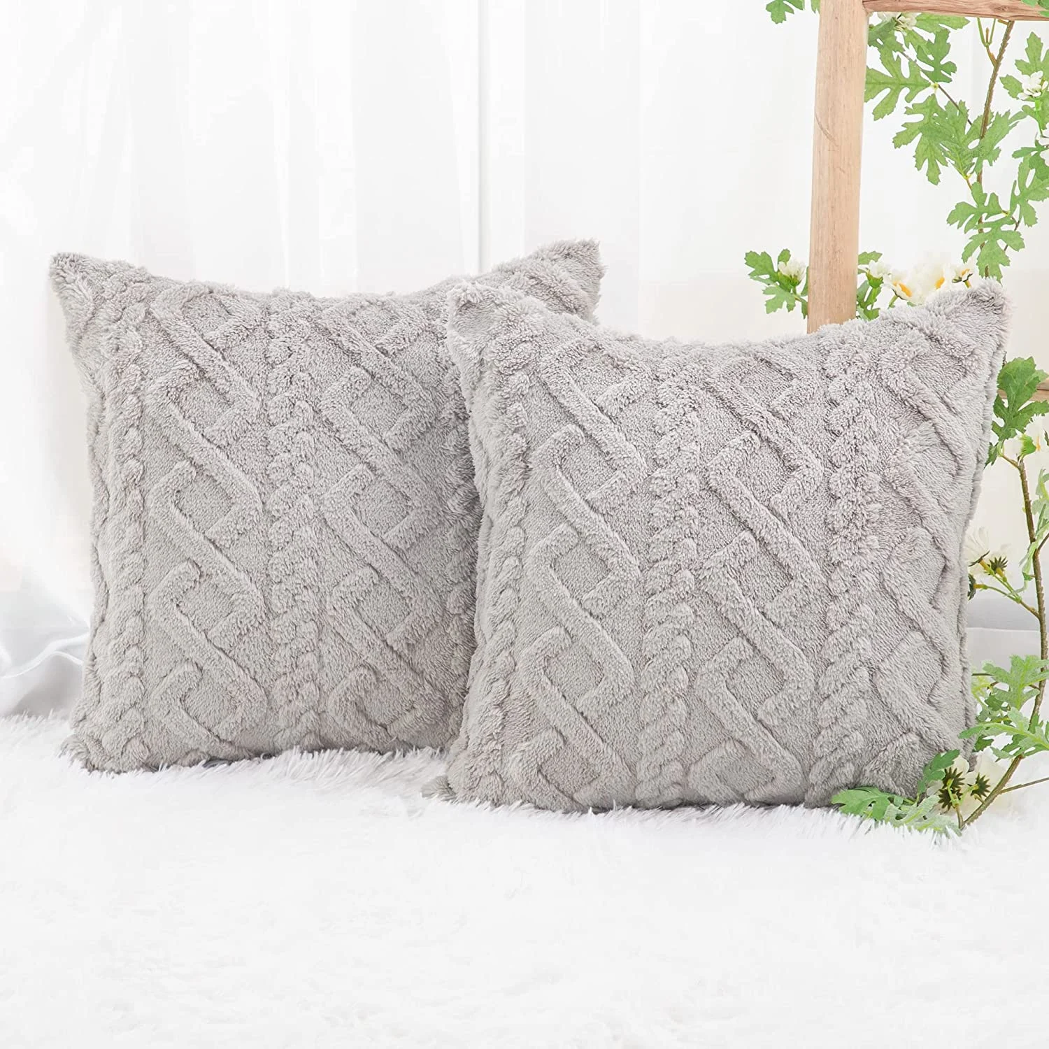 Geometric Plush Pillow Cover -  - #tag1#