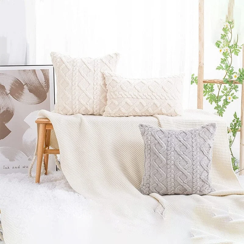 Geometric Plush Pillow Cover -  - #tag1#