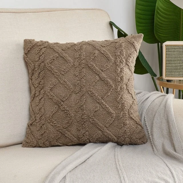 Geometric Plush Pillow Cover -  - #tag1#