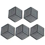 Geometric Silicone Pan Trivets 5pc