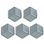 Geometric Silicone Pan Trivets 5pc