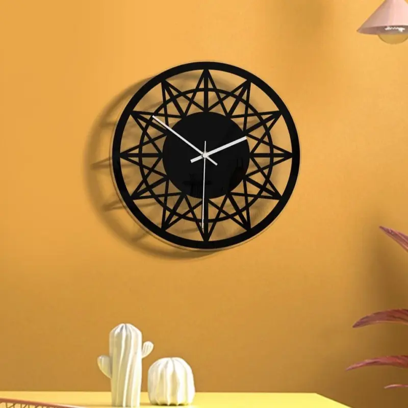 Geometric Soundless Wall Decor Clock for Home